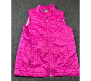 Columbia Women's Medium Hot Pink Quilted Puffer Vest Full Zip